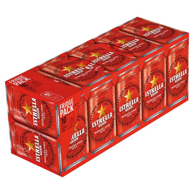 Estrella Damm Premium Lager Beer Cans   10 x 330ml GOODS M&S   