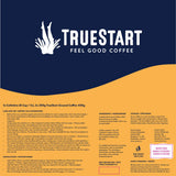 TrueStart coffee cafetiere set with ground coffee 1L 400g, UK version