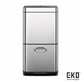 EKO Poubelle de recyclage à double capteur en acier inoxydable de 54L - Produit britannique