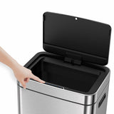 EKO Poubelle de recyclage à double capteur en acier inoxydable de 54L - Produit britannique