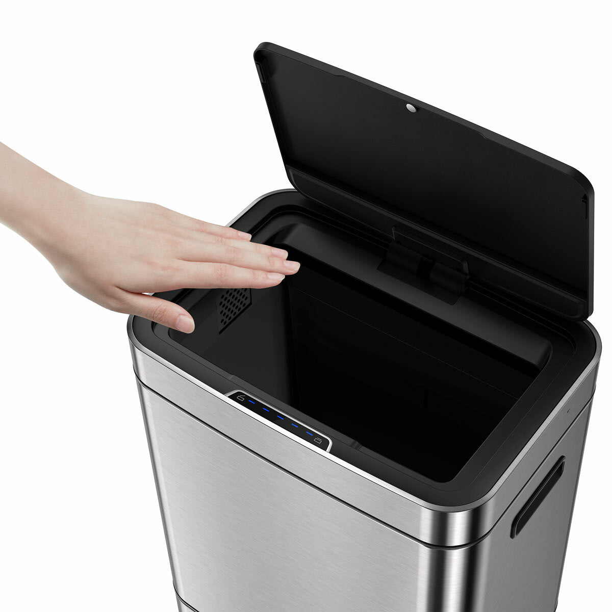 EKO Poubelle de recyclage à double capteur en acier inoxydable de 54L - Produit britannique
