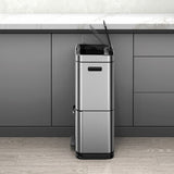 EKO 54L stainless steel dual sensor recycling bin - British product