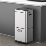 EKO 54L stainless steel dual sensor recycling bin - British product