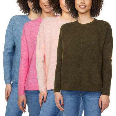Buffalo Damen Indi Strick Pullover mit Rundhalsausschnitt
