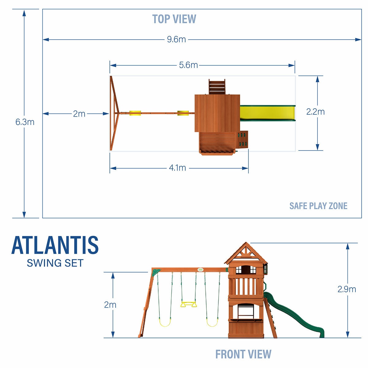 Backyard Discovery Atlantis wooden climbing frame playset - British product