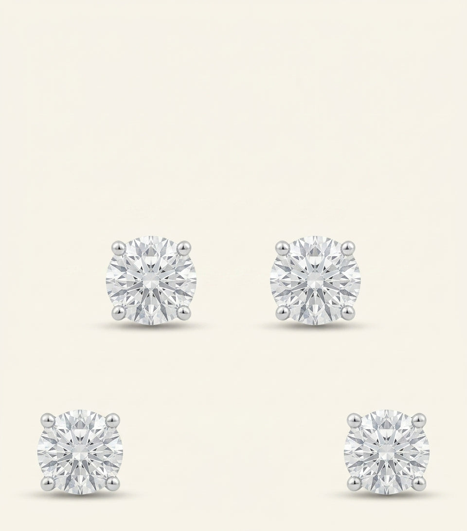 Cartier Trinity stud earrings mixed gold diamonds (British brand)