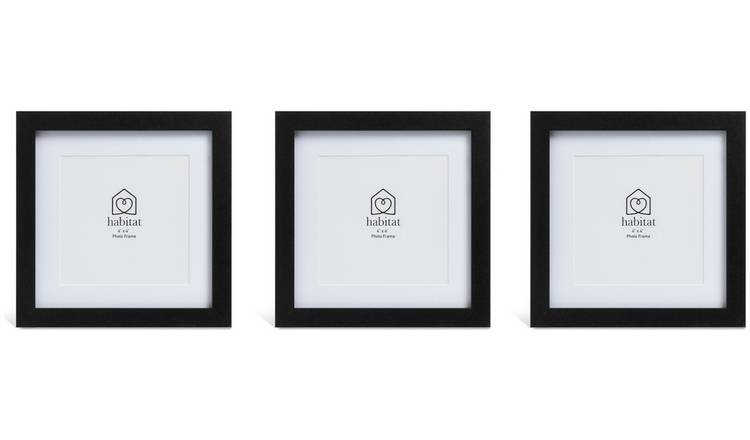 Habitat set of 3 black picture frames 17x17cm (British brand)