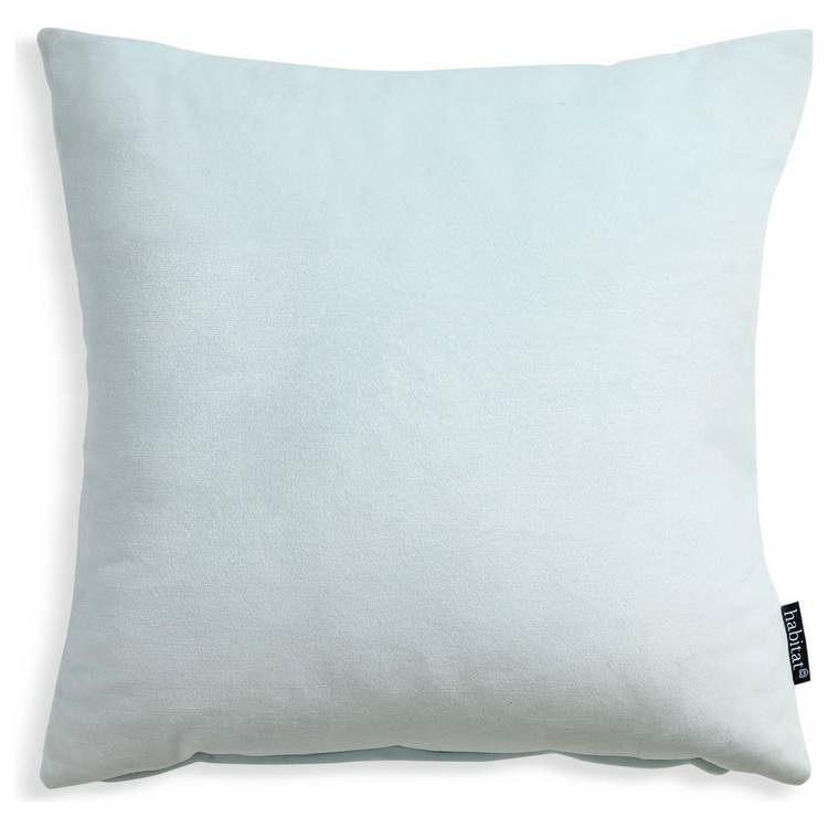 Habitat velvet cushion light blue 43x43cm, imported from the UK