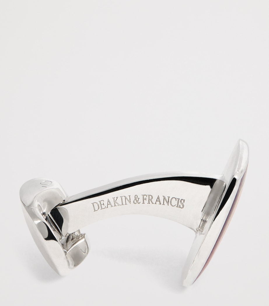 Deakin & Francis sterling silver and enamel cufflinks, UK version