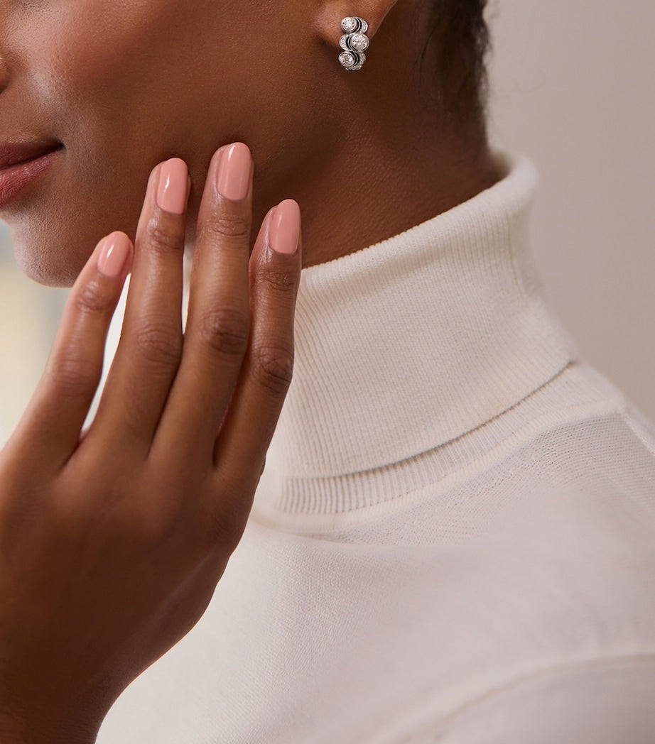 Boodles platinum diamond moon earrings (British brand)