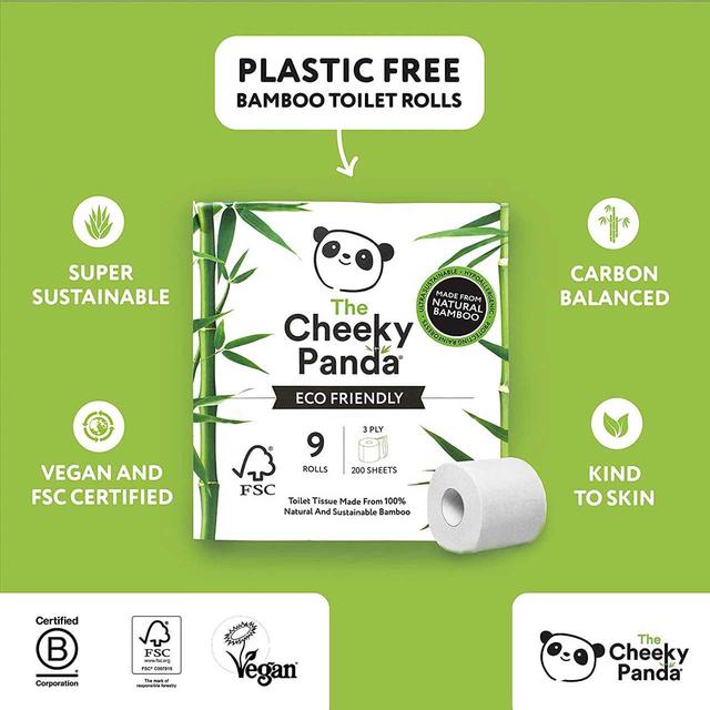 Cheeky Panda Natural Bamboo Toilet Tissue   9 per pack GOODS M&S   