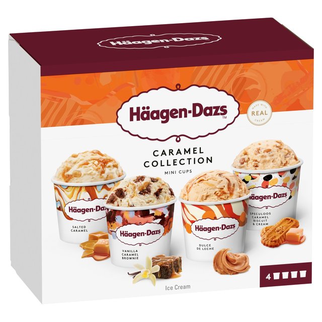 Haagen-Dazs Caramel Collection Mini Cups Ice Cream    4 x 95ml GOODS M&S   