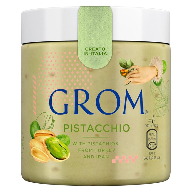 Grom Pistachio Gelato Ice Cream Tub   460ml GOODS M&S   