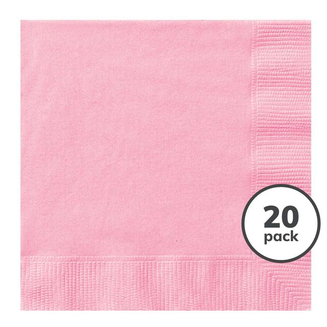 Baby Pink 2 Ply Paper Party Napkins   20 per pack