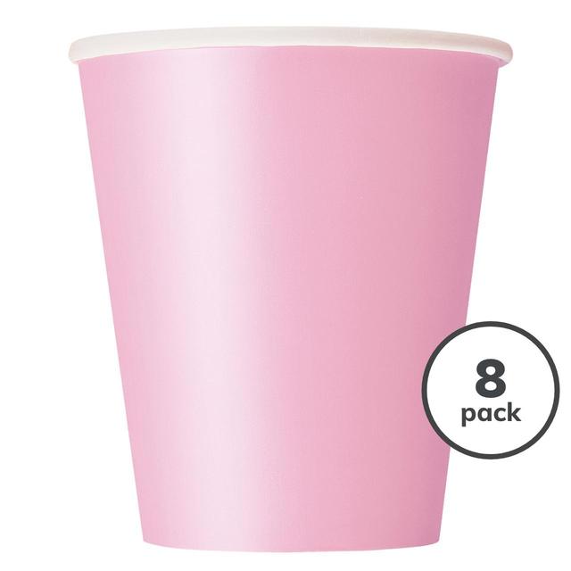 Pastel Pink Paper Party Cups   8 per pack