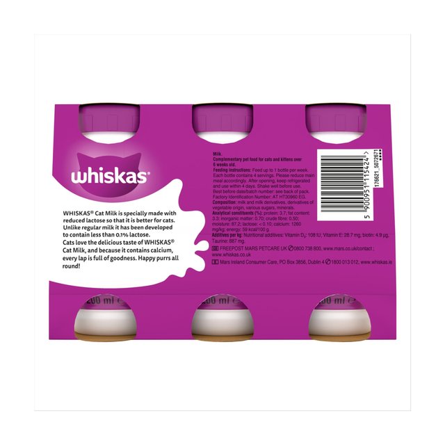 Whiskas Cat Kitten Milk Bottle   3 x 200ml