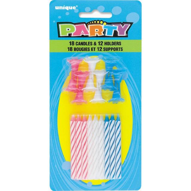 Assorted Birthday Candles   18 per pack GOODS M&S   