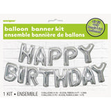 Silver Happy Birthday Balloon Banner Kit GOODS M&S   