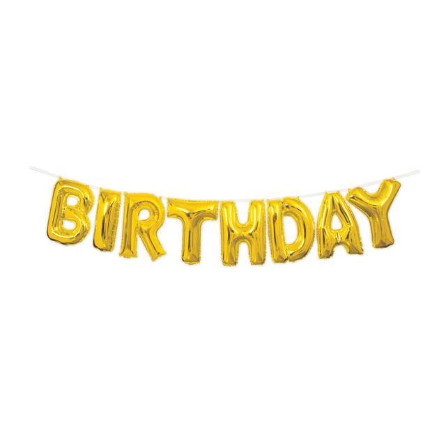 Gold Happy Birthday Balloon Banner Kit GOODS M&S   