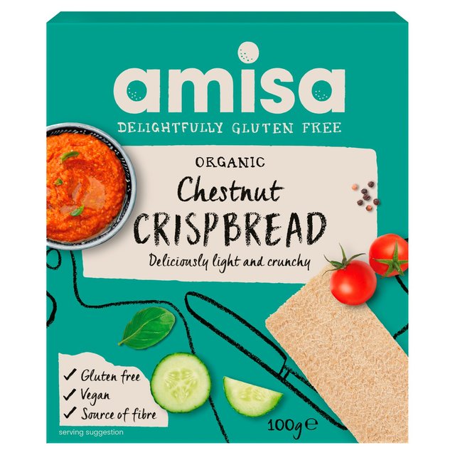 Amisa Organic Gluten Free Chestnut Crispbread   100g GOODS M&S   