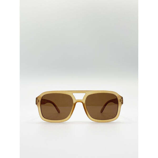 SVNX 70'S Navigator sunglasses matte sand brown lenses - British product