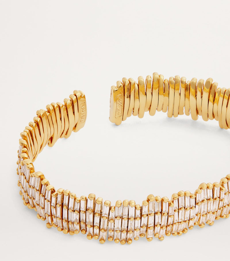 Suzanne Kalan three-row diamond cuff 18kt yellow gold - British product