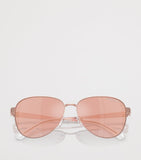 Michael Kors Biarritz Piloten-Sonnenbrille, roségoldfarbener Metallrahmen, importiert aus Großbritannien