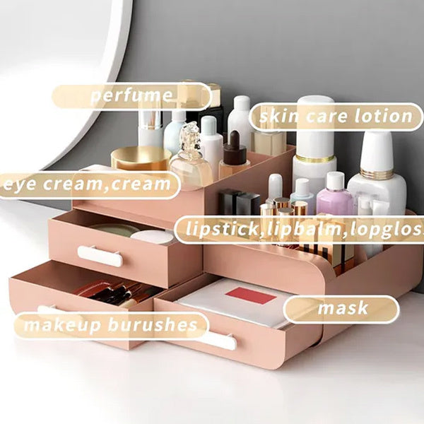 Livingandhome pink desk organizer with three drawers, UK version