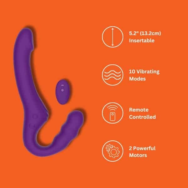 Mina remote vibrating strapless strap on, UK version
