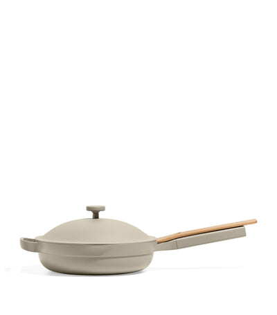 Harrods 26.5cm Cookware Pan Set with Steamer Basket, Lid, and Beechwood Spoon- Buy online at McGrocer