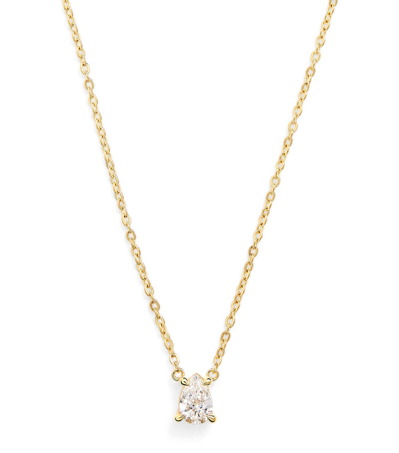 Harrods yellow gold diamond pendant necklace 0.50ct, imported from the UK