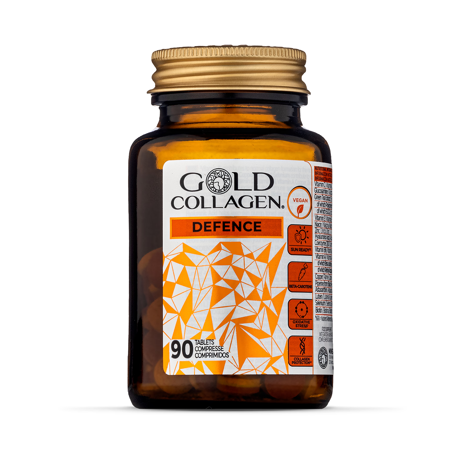 Gold Collagen Defence antioxidant supplement 90 tablets, UK version