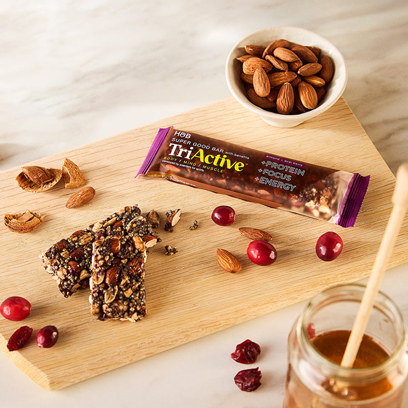 TriActive protein bar Almond & Acai Berry 50g, imported from the UK