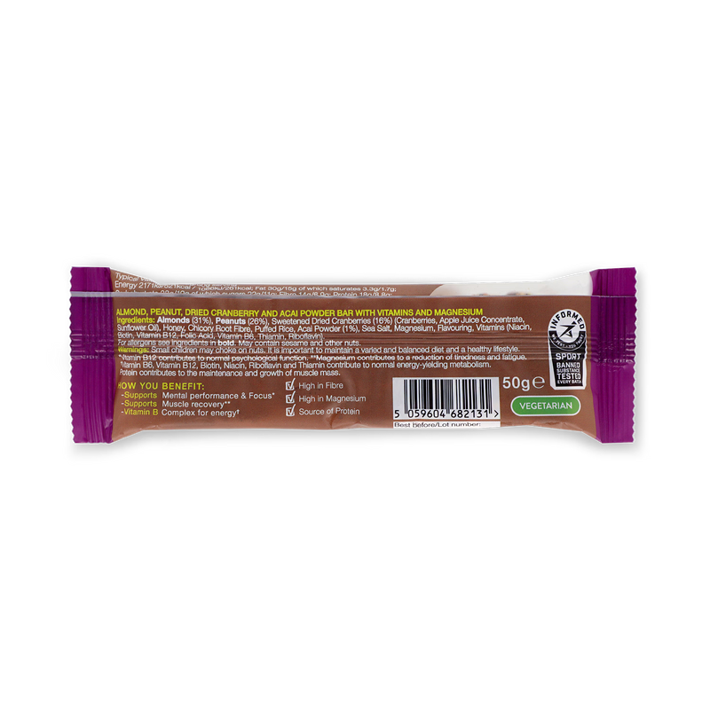 TriActive protein bar Almond & Acai Berry 50g, imported from the UK