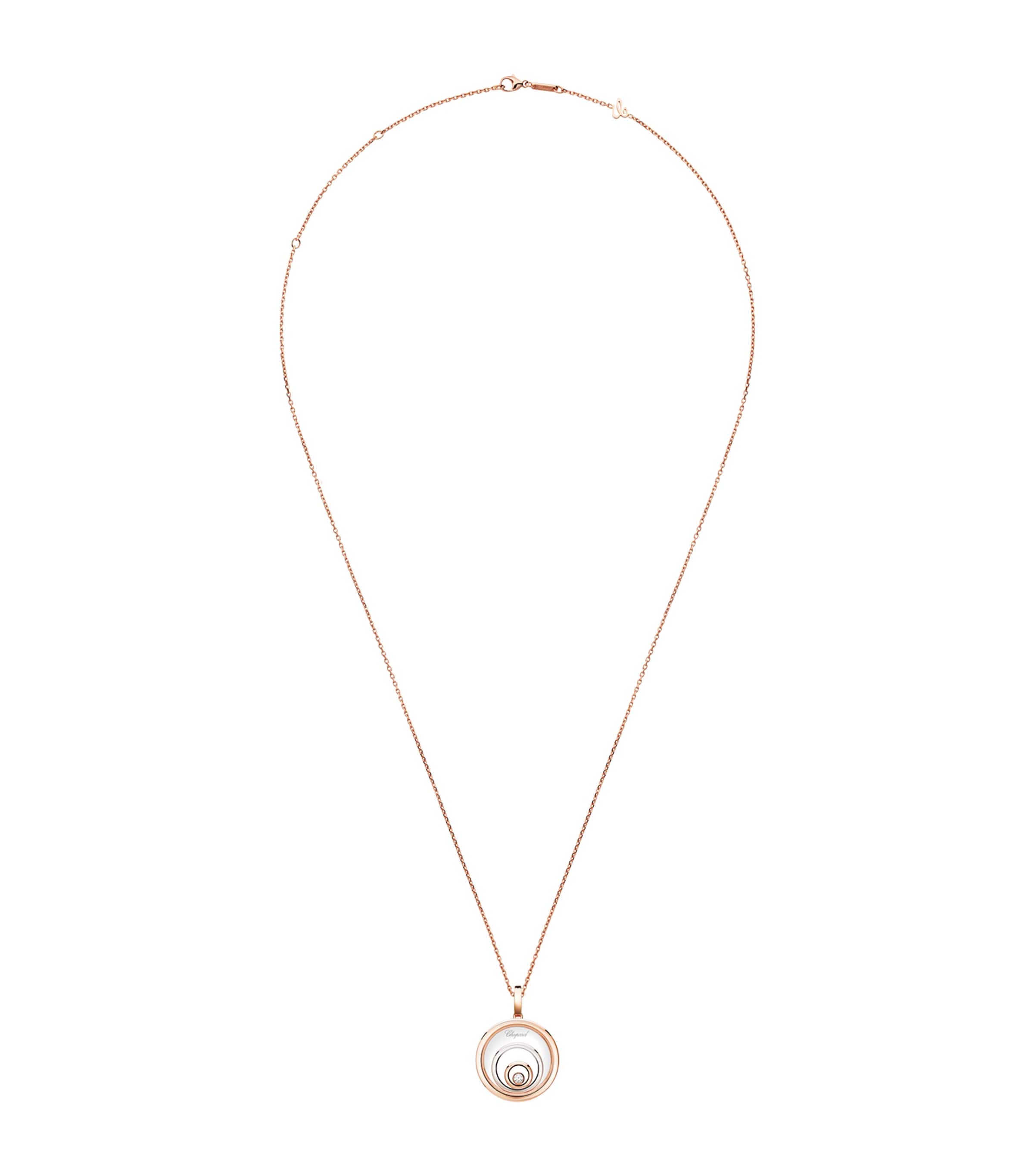 Chopard Happy Spirit necklace rose and white gold, UK version