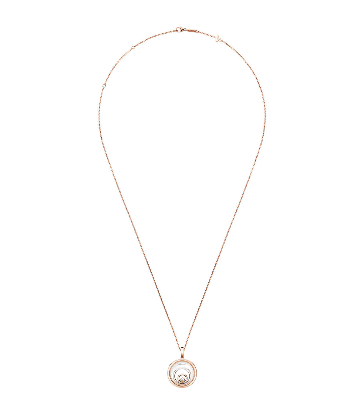 Chopard Happy Spirit necklace rose and white gold, UK version