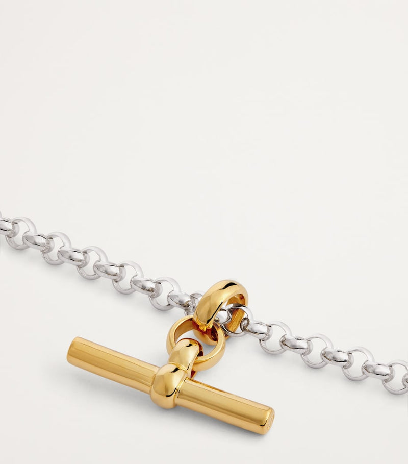 Tilly Sveaas gold-plated T-bar belcher chain bracelet, imported from the UK