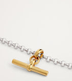 Tilly Sveaas gold-plated T-bar belcher chain bracelet, imported from the UK