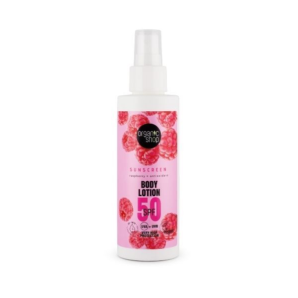 Organic Shop sunscreen body lotion SPF 50 150ml - British product