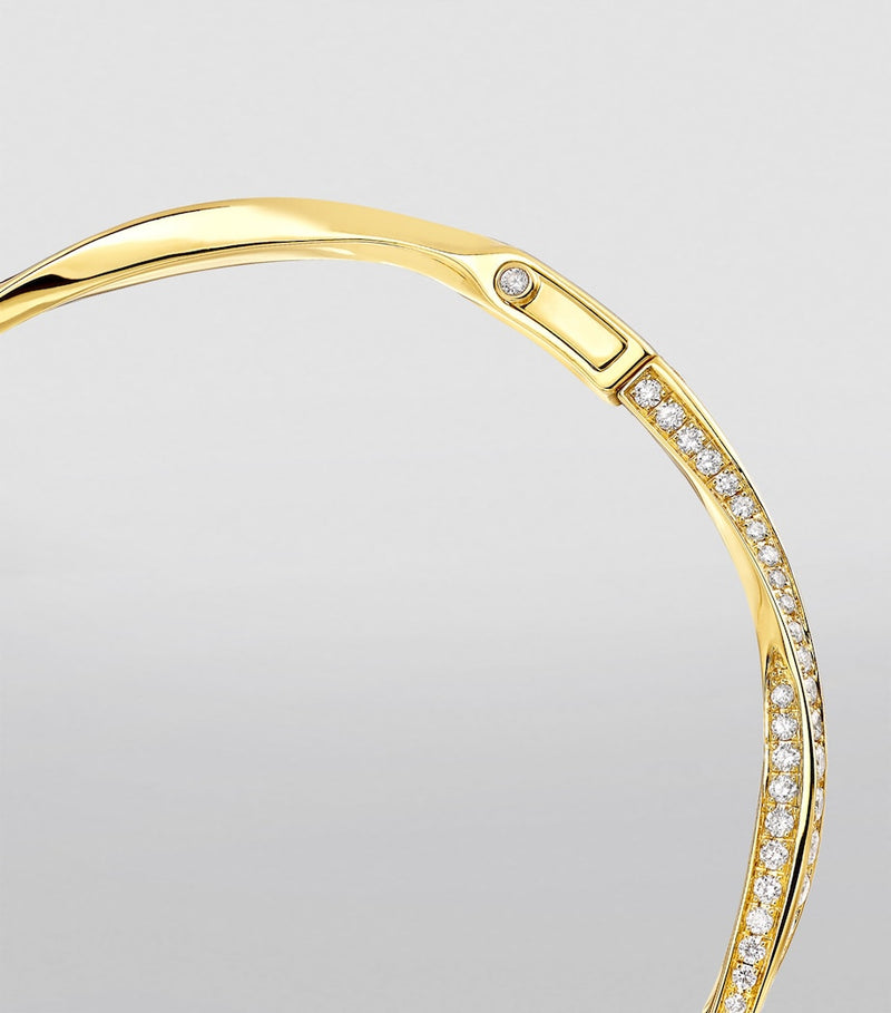 Graff yellow gold diamond spiral bangle, UK version