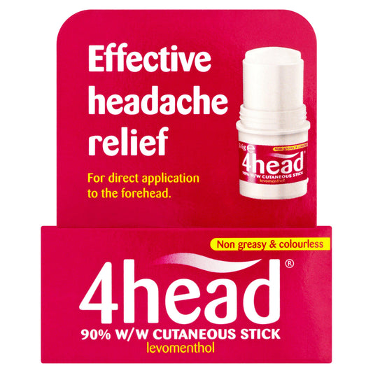 4head Effective Headache Relief Stick 3.6g pain relief Sainsburys   