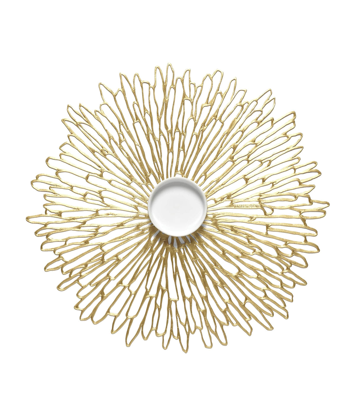 Chilewich Bloom round placemat with openwork floral design, 38cm x 40cm - British product