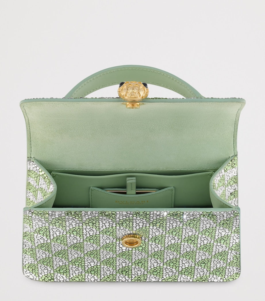 Bvlgari Serpenti Forever mini suede handbag, imported from the UK
