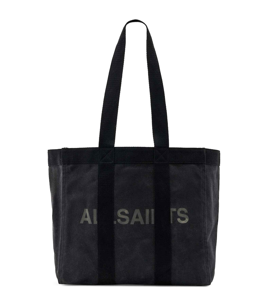 AllSaints Layo tote bag organic cotton canvas, imported from the UK