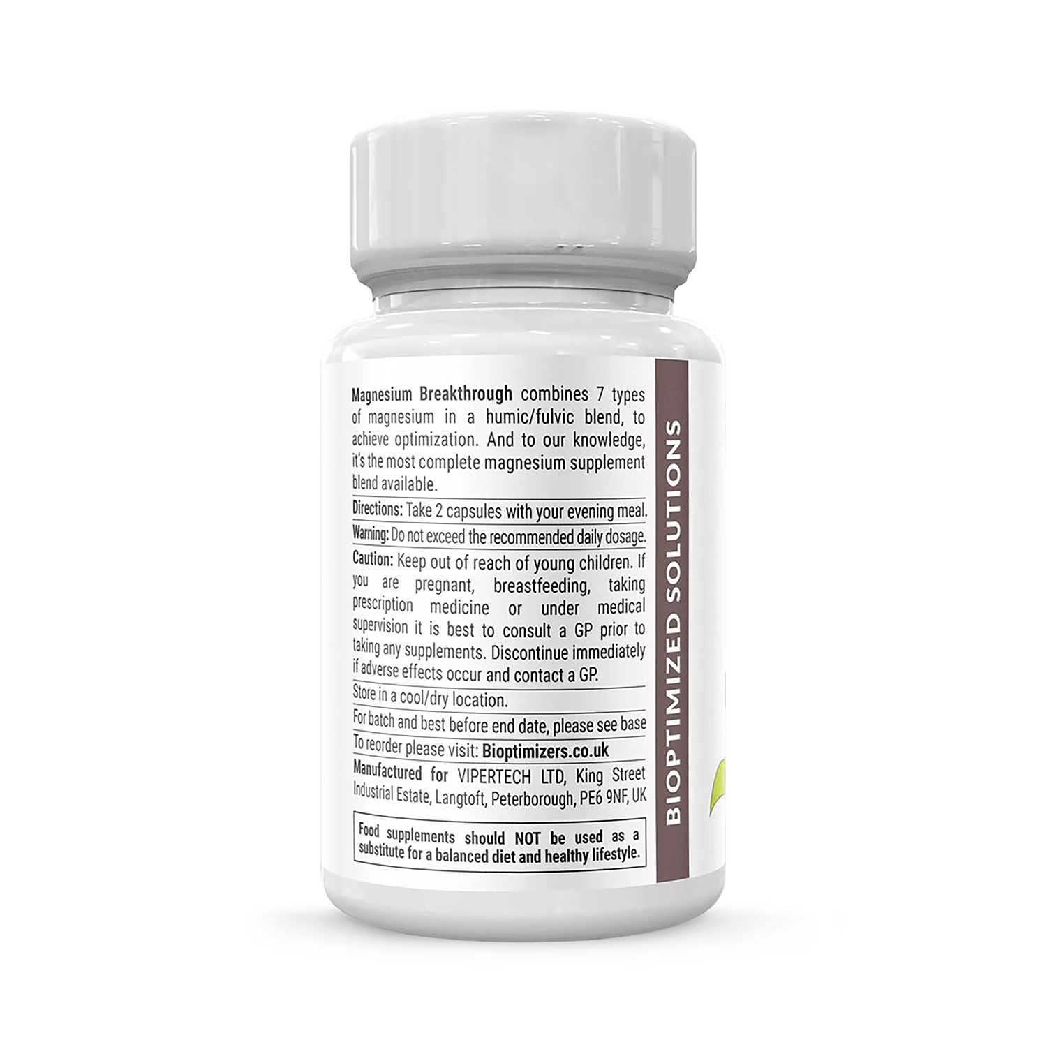 BIOptimizers Magnesium Breakthrough supplement 30 capsules, UK version