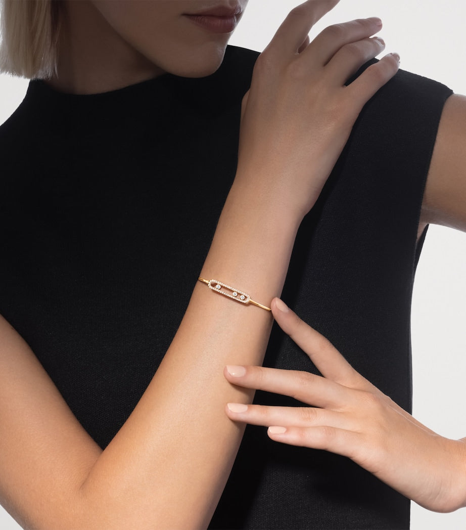 Messika Move Classique 18kt yellow gold diamond bangle - British product