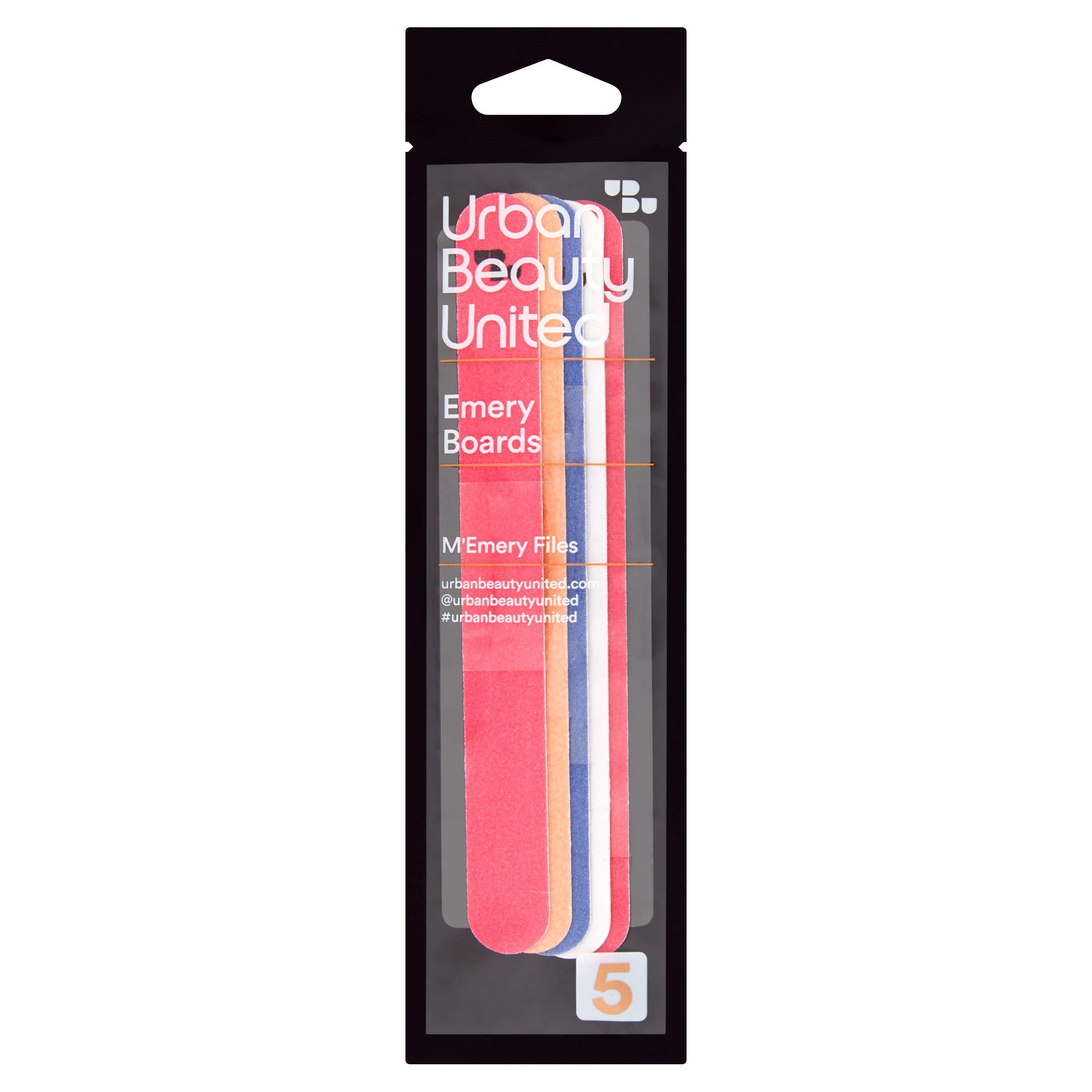 Urban Beauty United 5 Emery Boards M'Emery Files Nail & foot tools Sainsburys   