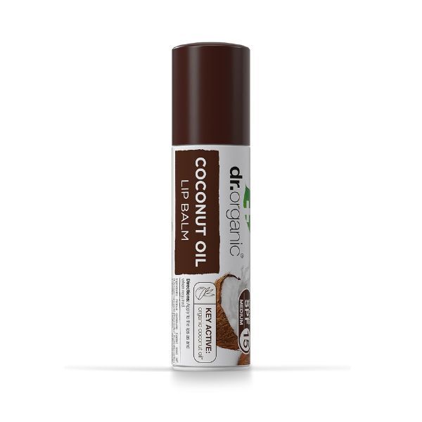 Dr Organic virgin coconut oil lip balm 5.7ml, imported from the UK
