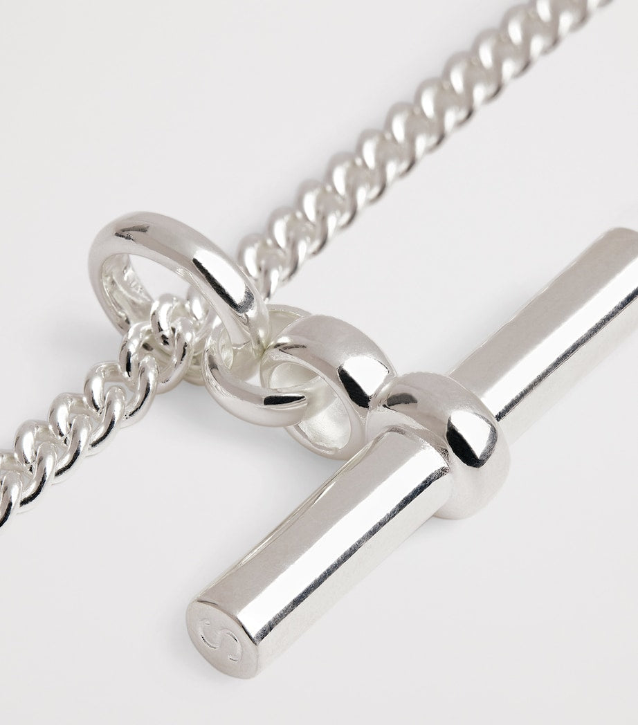 Tilly Sveaas sterling silver T-bar curb-link necklace, UK version