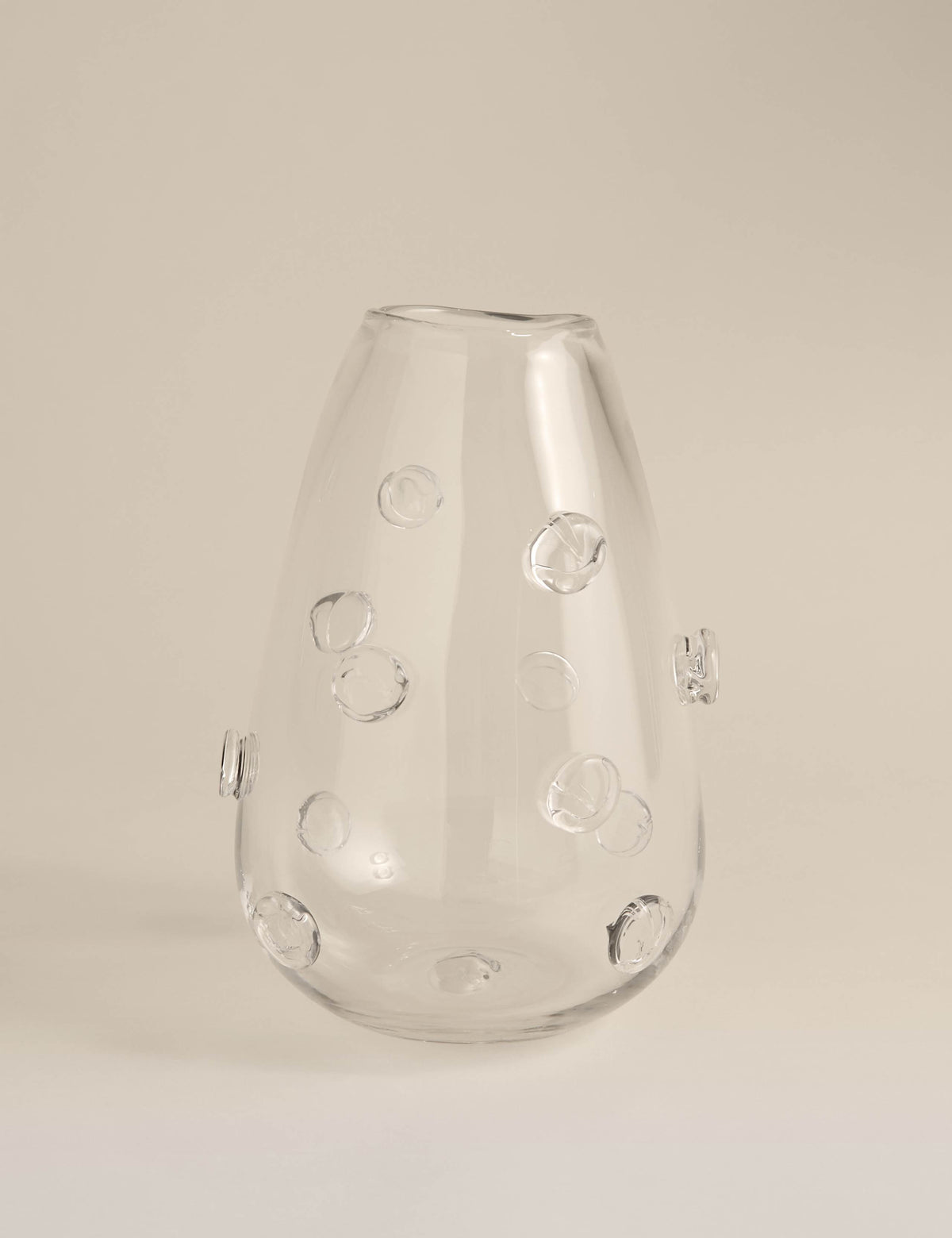 3D raised bobble glass vase 28cm, imported from the UK